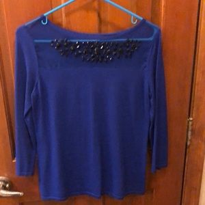Royal blue beaded top